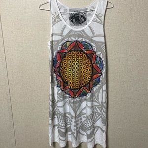 Shirt dress with geometric patterns. By Mirror size Medium